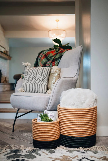 Black Vandi Basket with Tassels